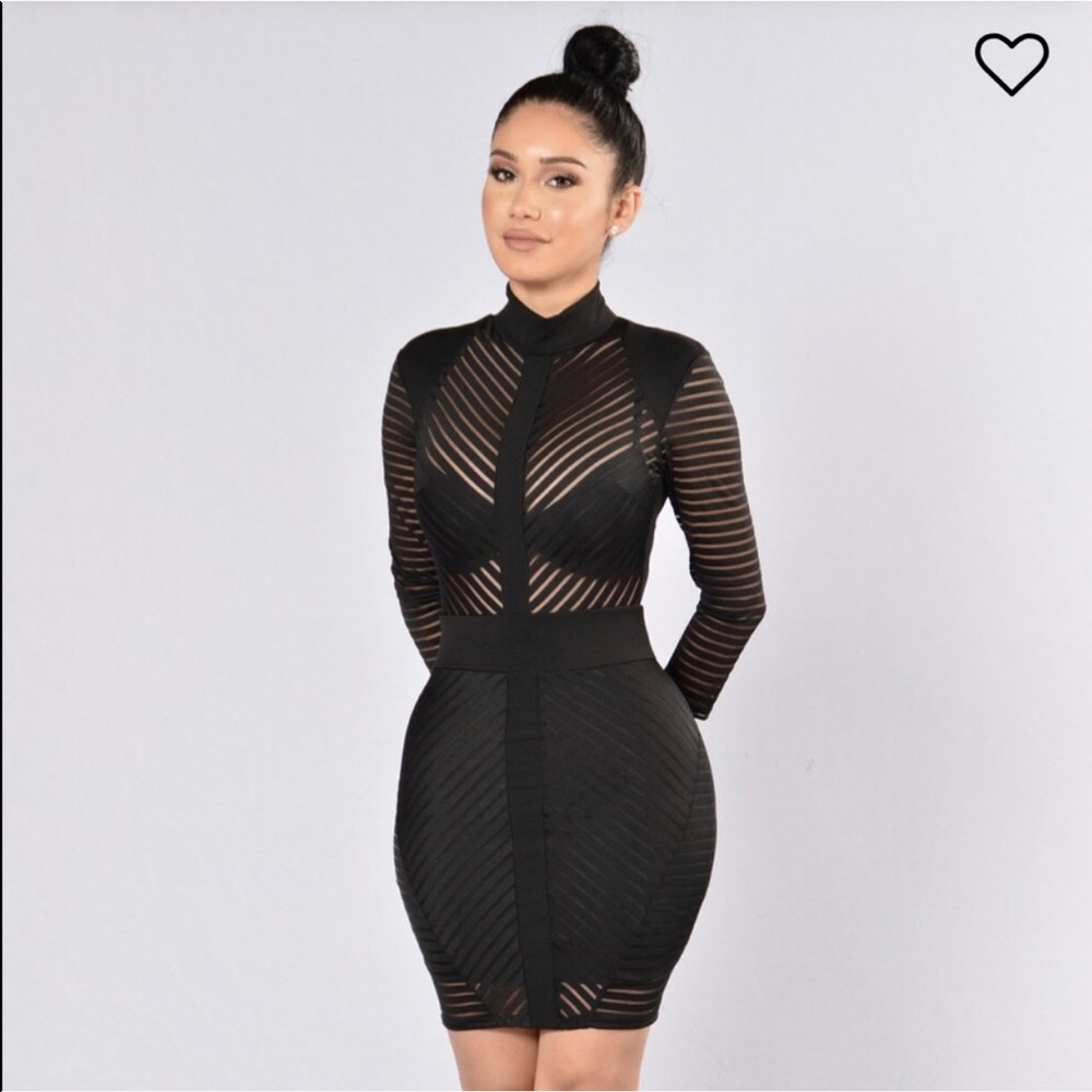 Black see-through dress